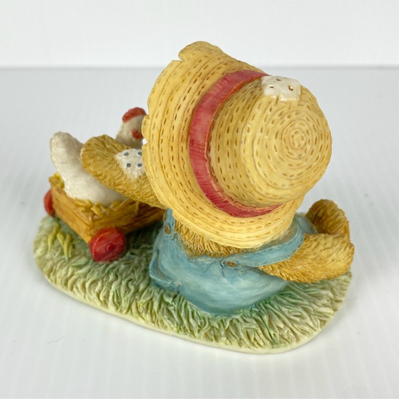 Cherished Teddies Henry Ceramic Decor 1993 # 916420 Farmer Country Chicken - Picture 2 of 5